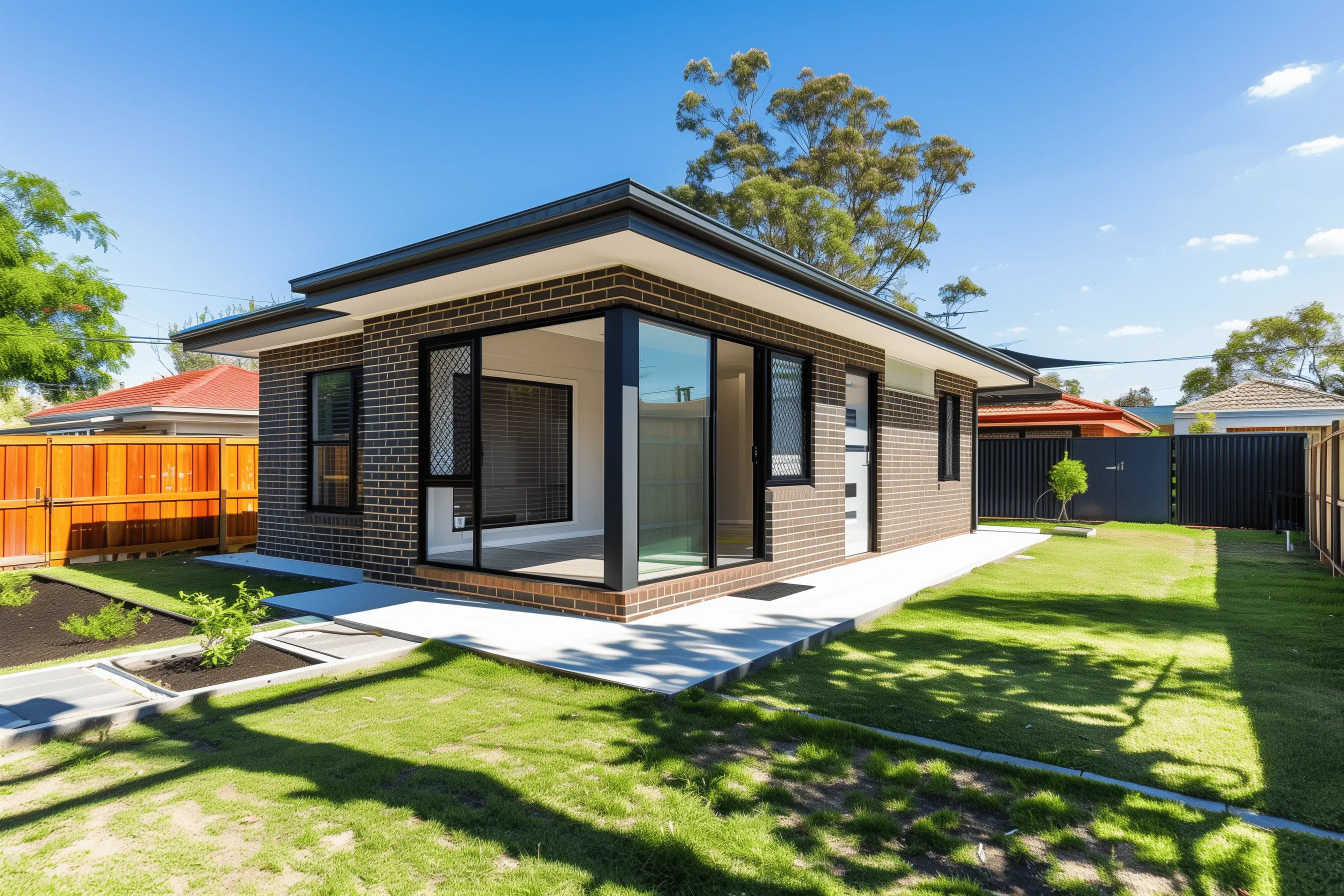 Modern Australian granny flat in a suburban backyard